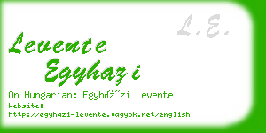 levente egyhazi business card